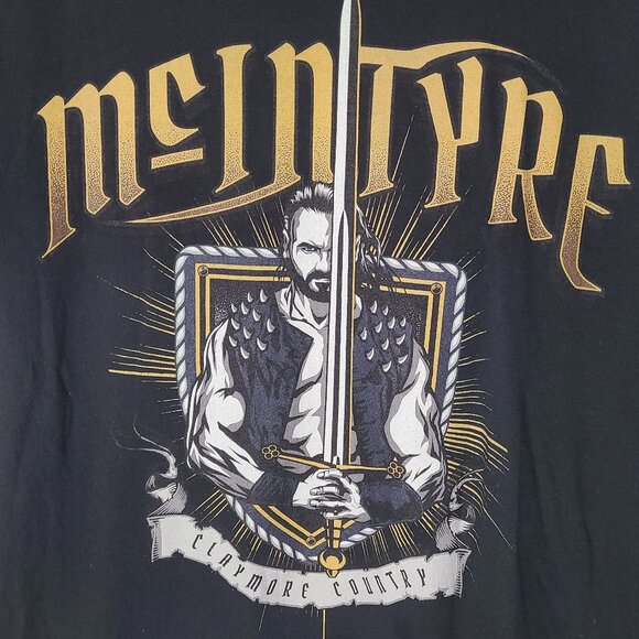 WWE Drew McIntyre "Claymore Country" Black Large T-Shirt - Picture 2 of 5
